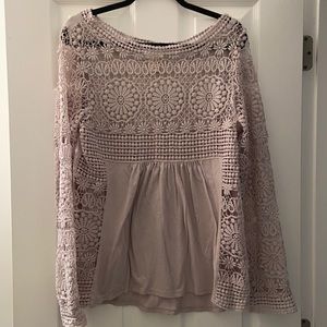 Sundance, Light Purple Boho Top, Size Medium